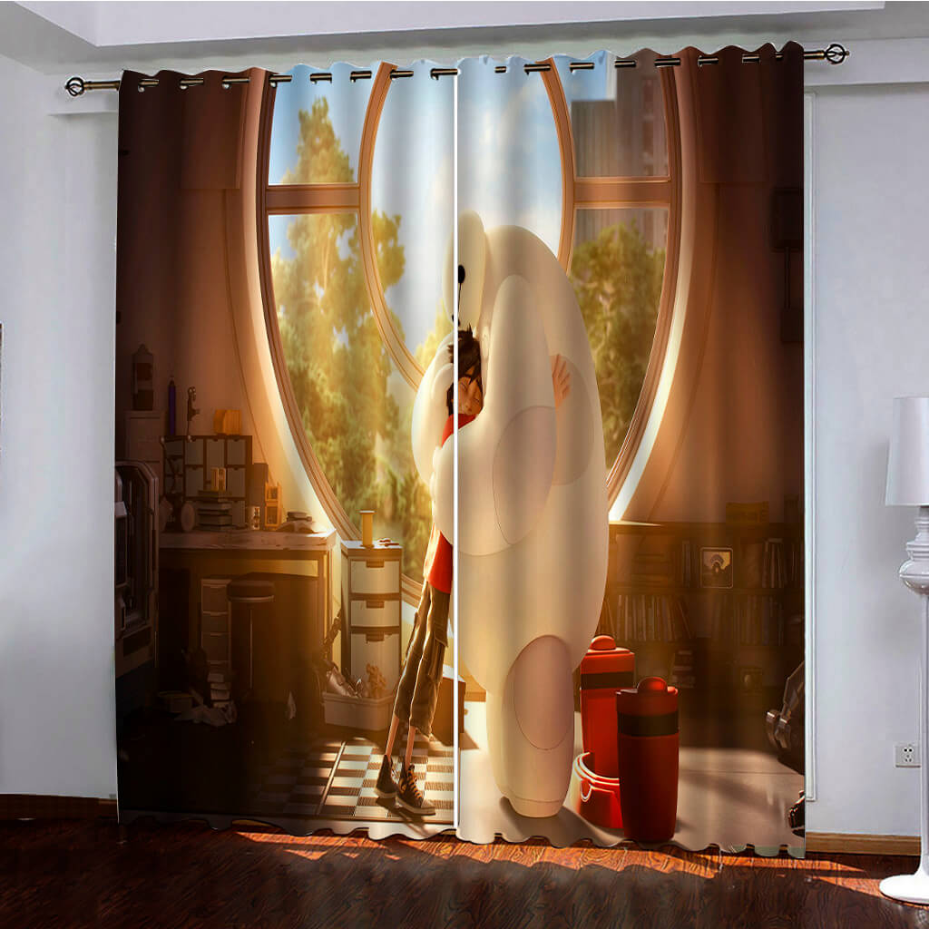 2024 NEW Big Hero 6 Curtains Pattern Blackout Window Drapes