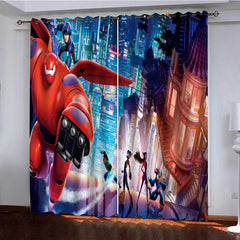 2024 NEW Big Hero 6 Curtains Pattern Blackout Window Drapes