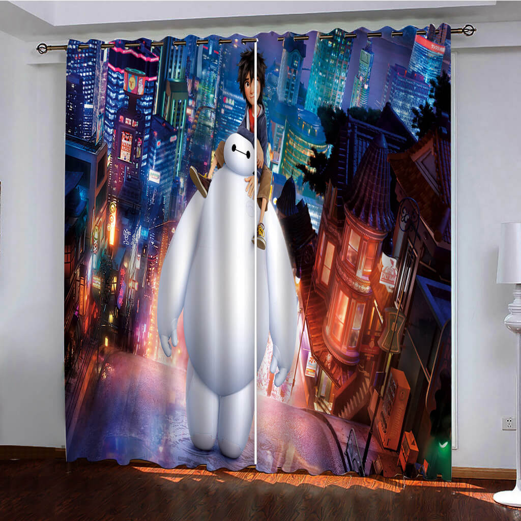 2024 NEW Big Hero 6 Curtains Pattern Blackout Window Drapes