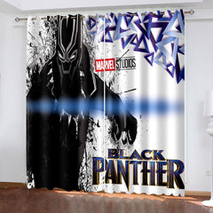 2024 NEW Black Panther Curtains Cosplay Blackout Window Treatments Drapes