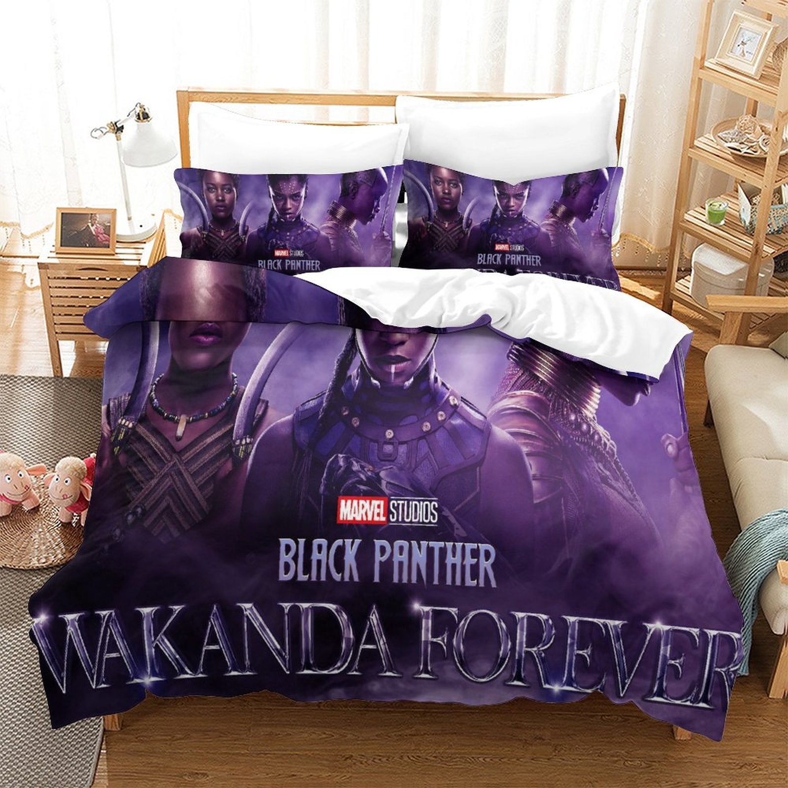 2024 NEW Black Panther Wakanda Forever Bedding Set Quilt Cover