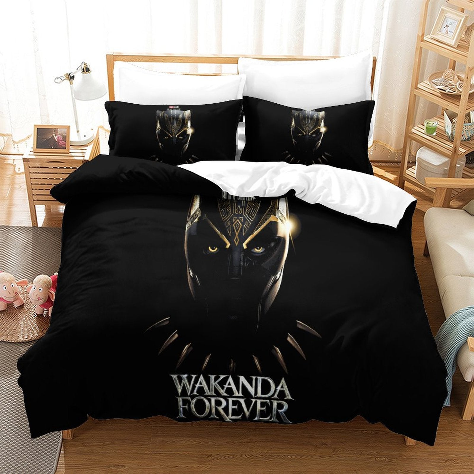 2024 NEW Black Panther Wakanda Forever Bedding Set Quilt Cover