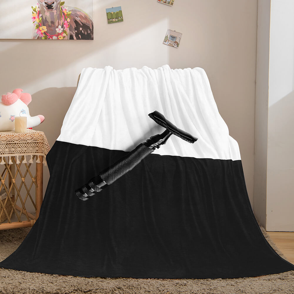 2024 NEW Black and White Flannel Fleece Throw Cosplay Blanket