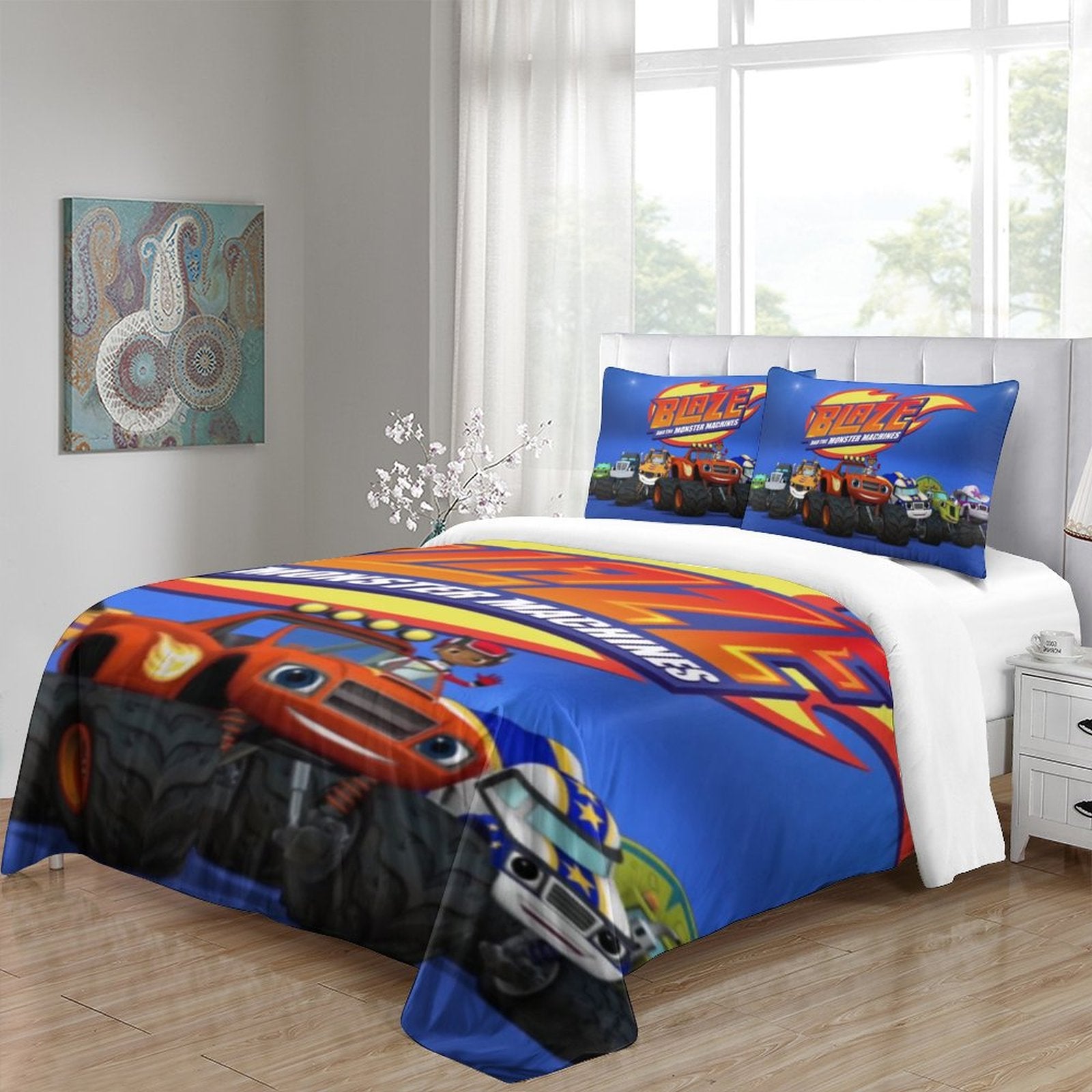 2024 NEW Blaze and the Monster Machines Bedding Set Quilt Duvet Cover Without Filler