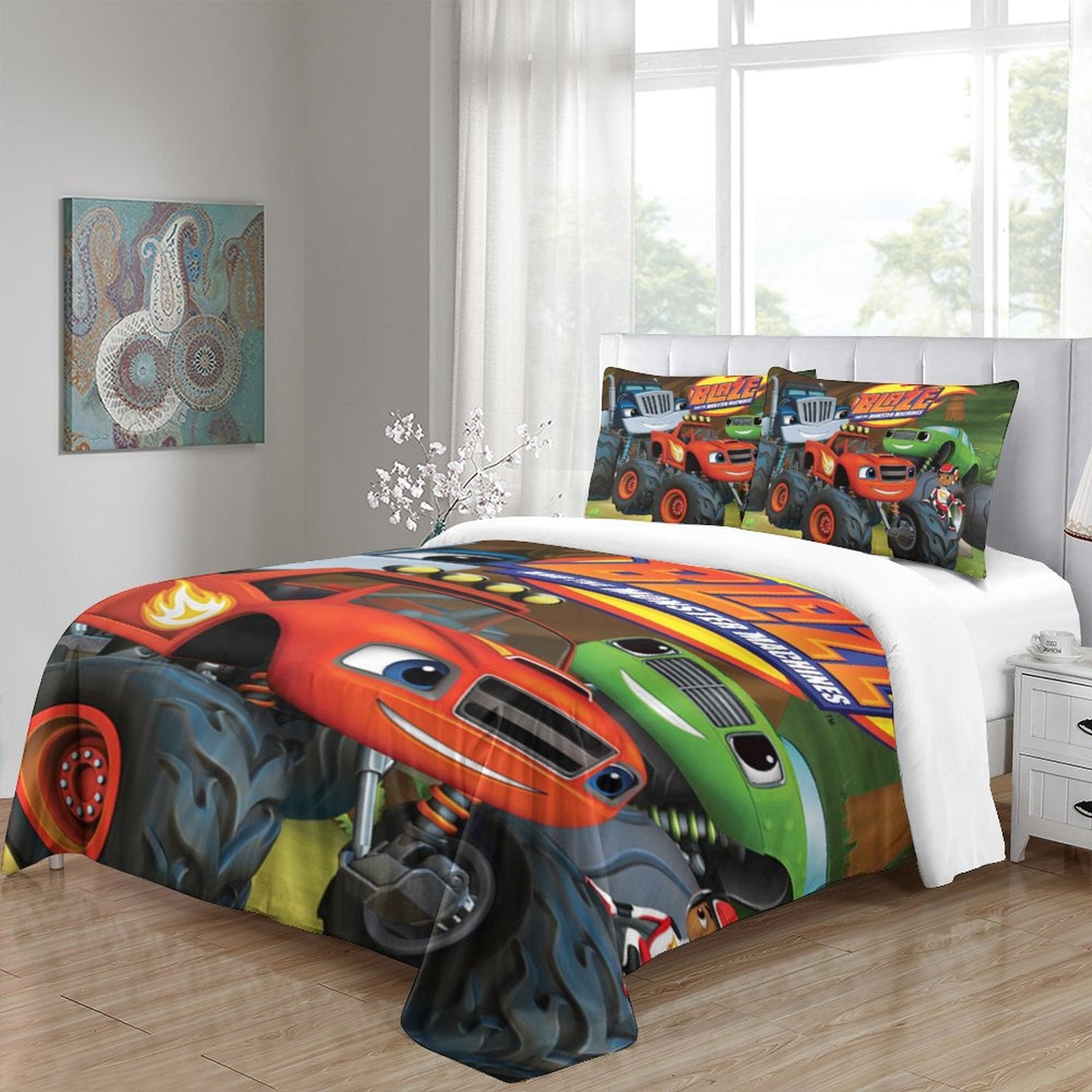 2024 NEW Blaze and the Monster Machines Bedding Set Quilt Duvet Cover Without Filler