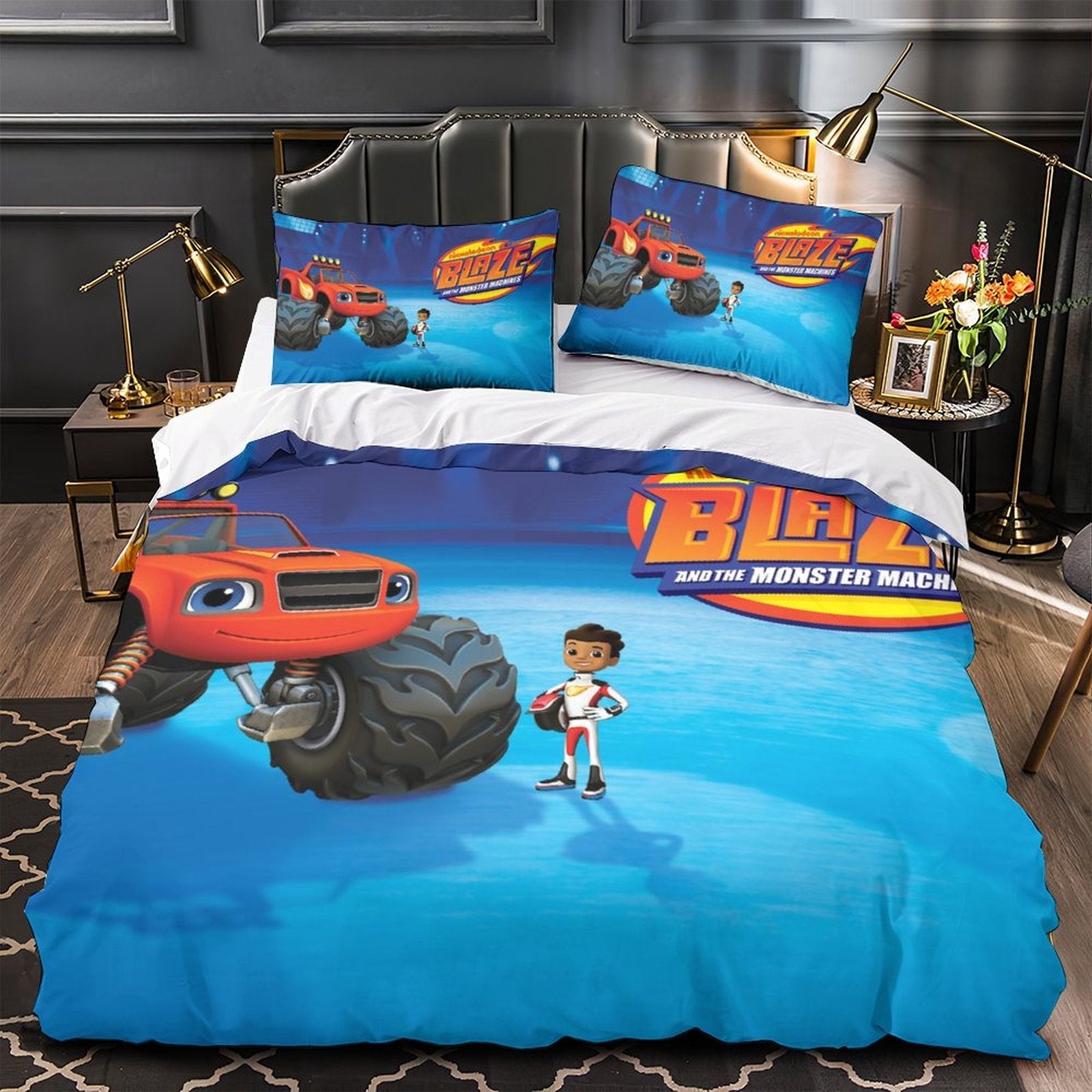 2024 NEW Blaze and the Monster Machines Bedding Set Quilt Duvet Cover Without Filler