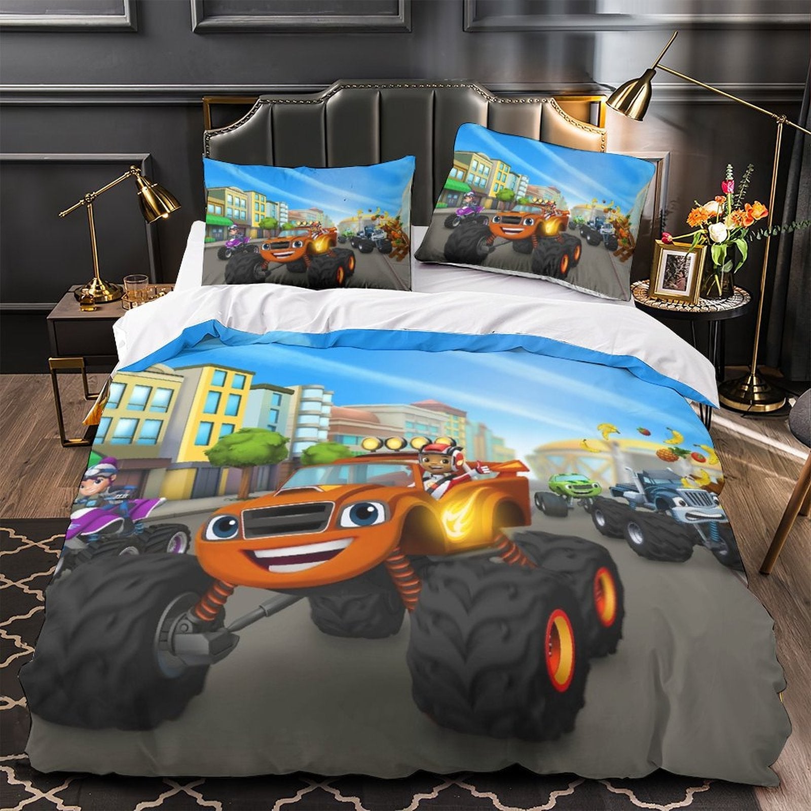 2024 NEW Blaze and the Monster Machines Bedding Set Quilt Duvet Cover Without Filler