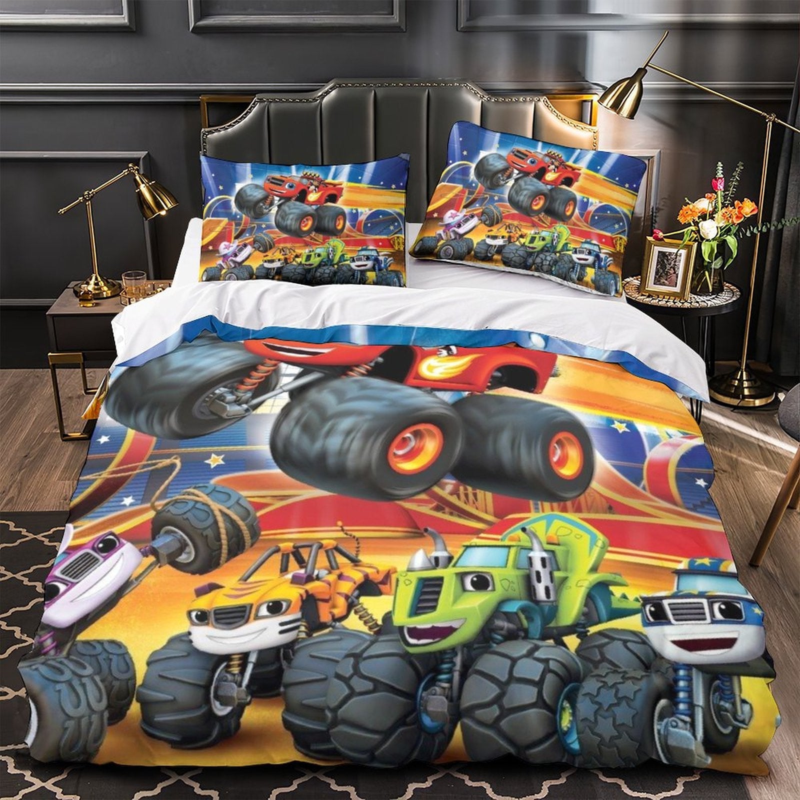 2024 NEW Blaze and the Monster Machines Bedding Set Quilt Duvet Cover Without Filler