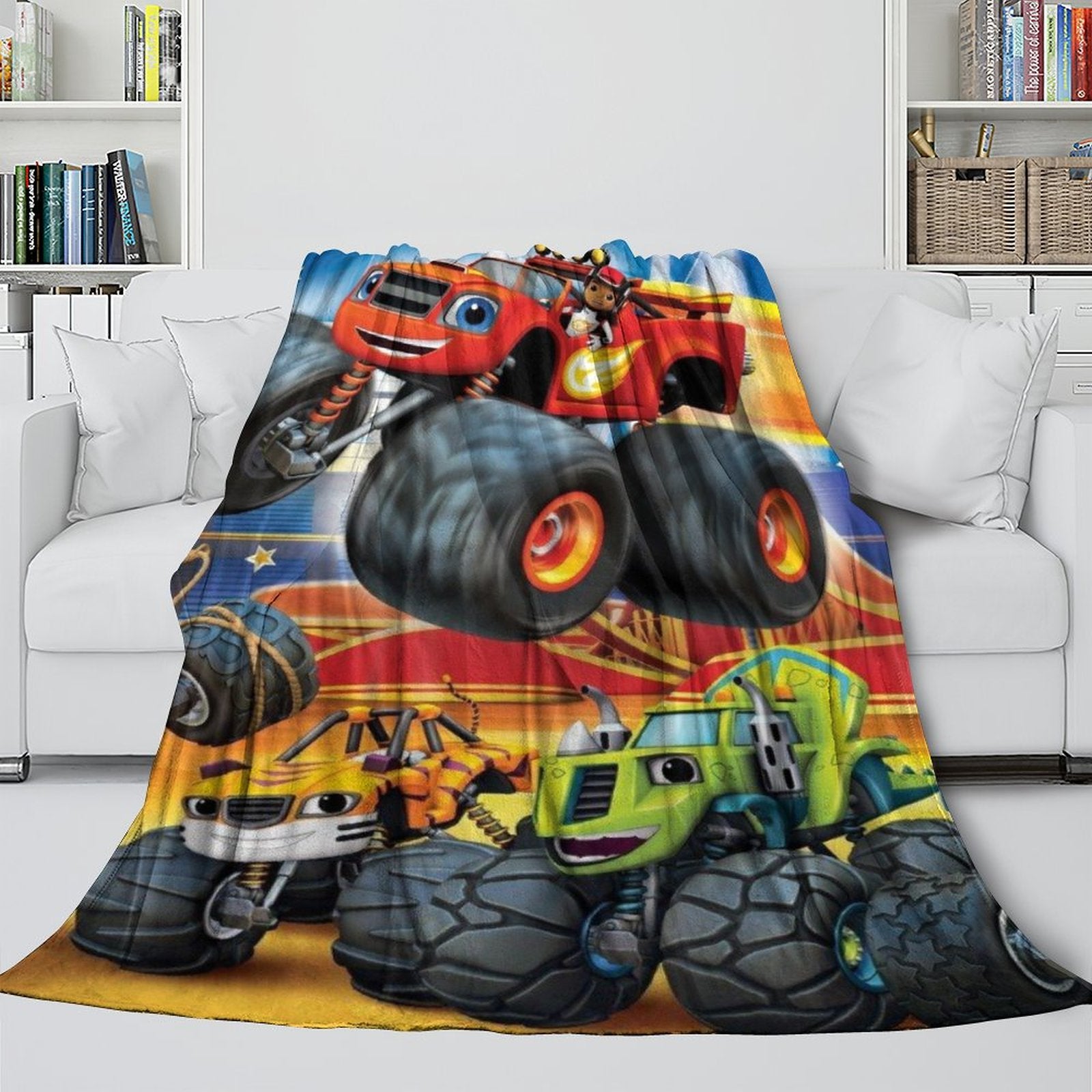 2024 NEW Blaze and the Monster Machines Blanket Flannel Fleece Throw Room Decoration