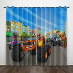 2024 NEW Blaze and the Monster Machines Curtains Pattern Blackout Window Drapes
