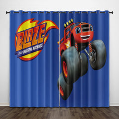 2024 NEW Cartoon Blaze and the Monster Machines Curtains Pattern Blackout Window Drapes