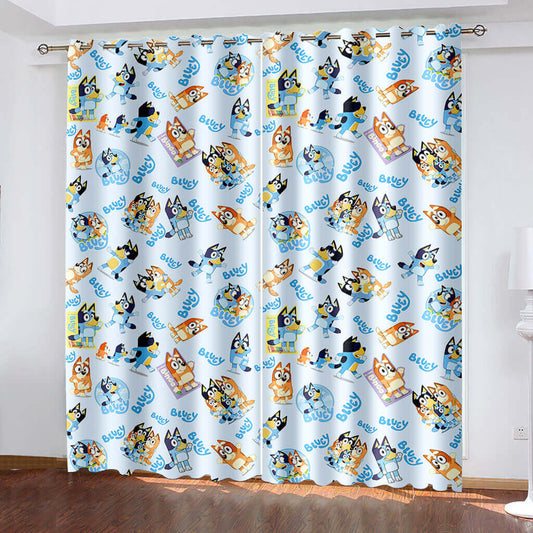 2024 NEW Blue Heeler Bingo Curtains Blackout Window Treatments Drapes for Room Decoration 1024