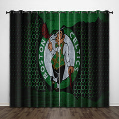 2024 NEW Boston Celtics Curtains Pattern Blackout Window Drapes