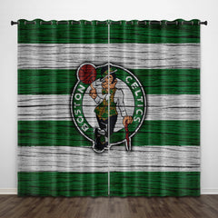 2024 NEW Boston Celtics Curtains Pattern Blackout Window Drapes