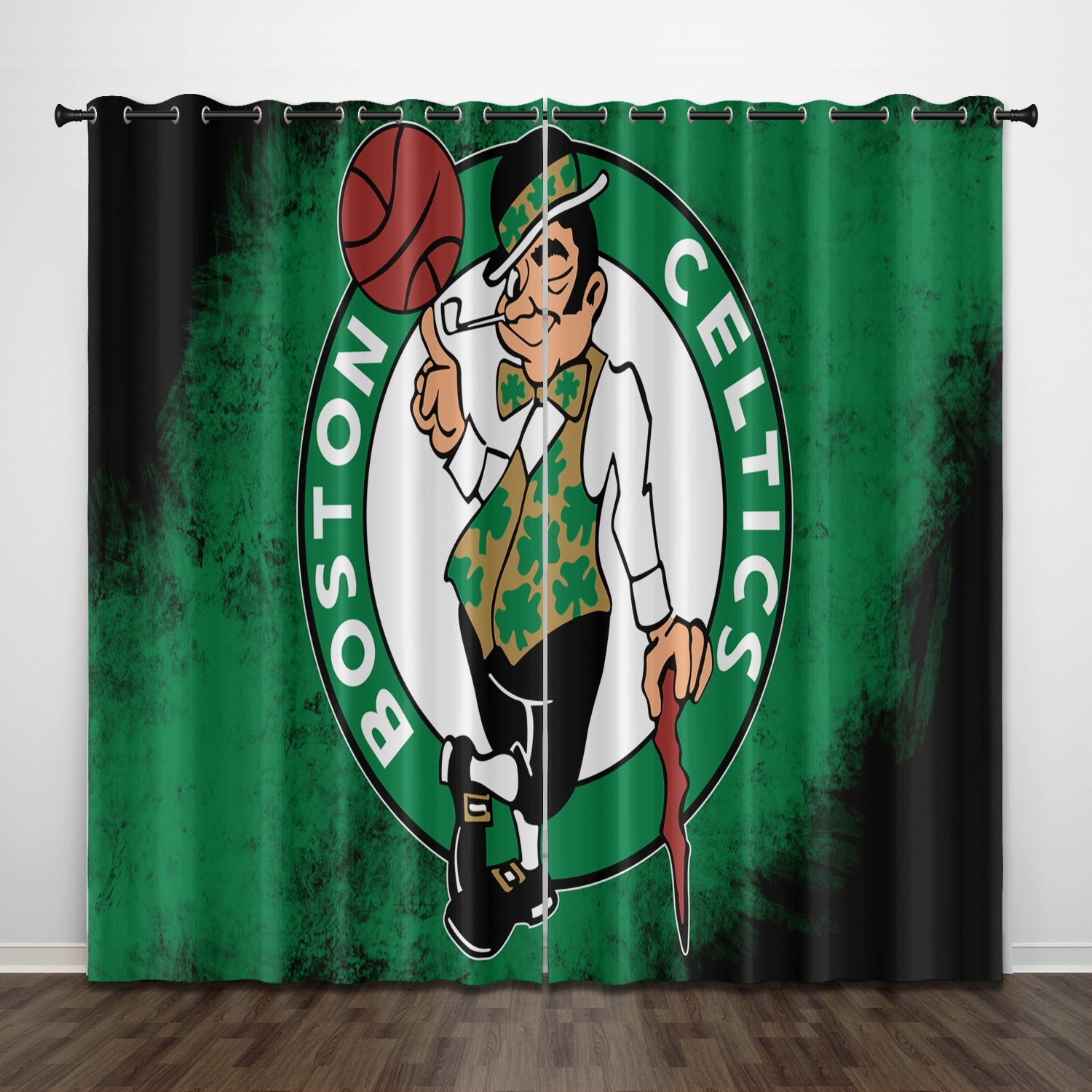 2024 NEW Boston Celtics Curtains Pattern Blackout Window Drapes