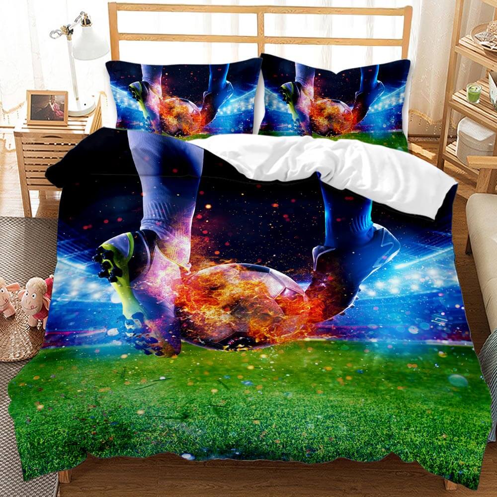 2024 NEW Boys Football Bedding Set Soccer Ball Duvet Cover Quilt Bed Linen Sets