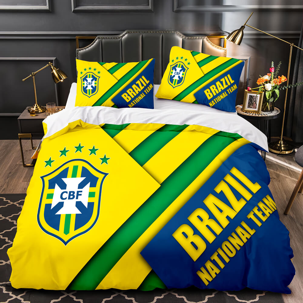 2024 NEW CBF Brazil France Football Team Bedding Set Quilt Cover Without Filler