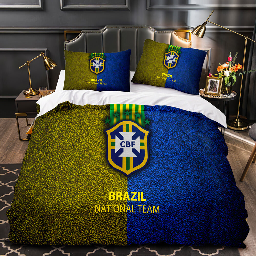 2024 NEW CBF Brazil France Football Team Bedding Set Quilt Cover Without Filler