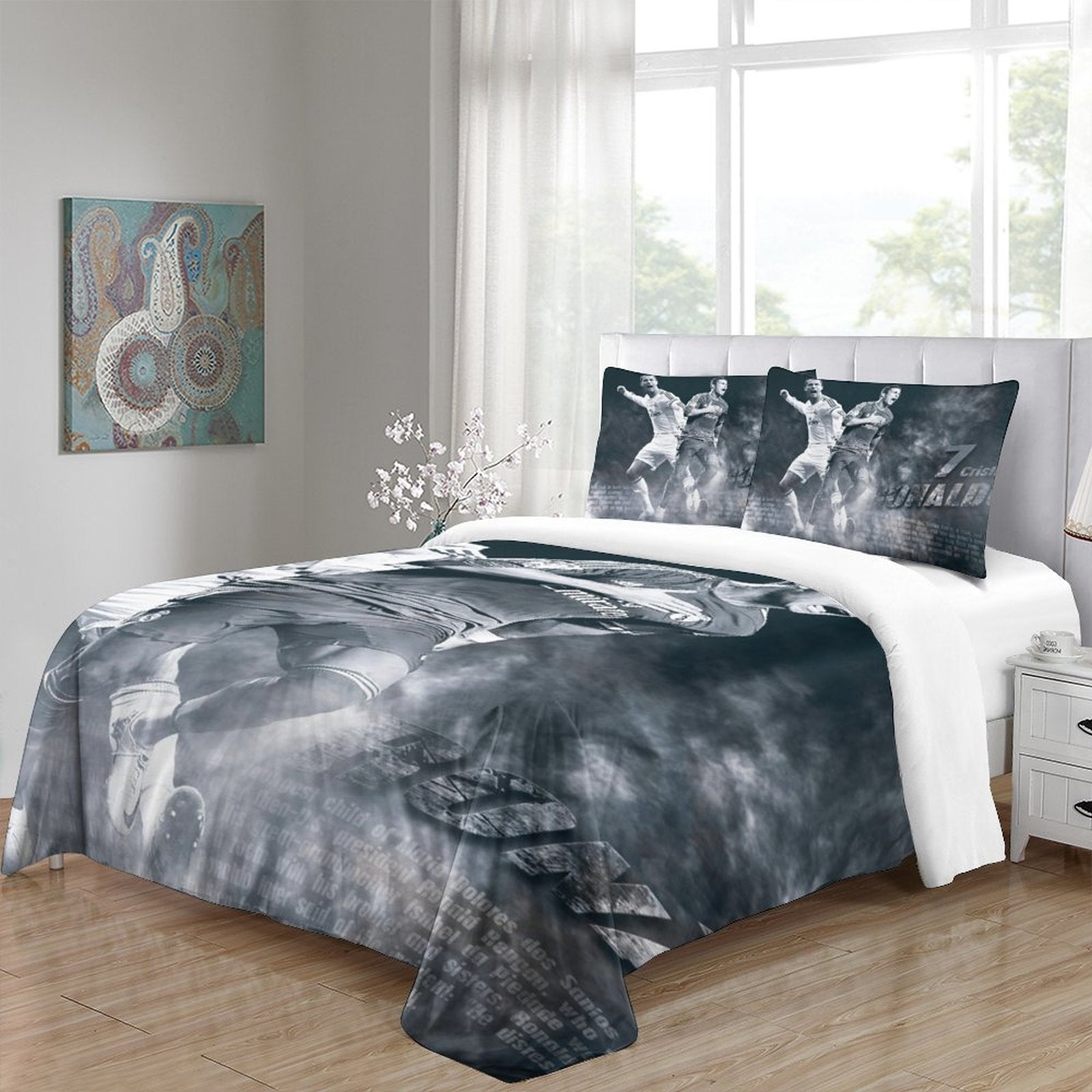 2024 NEW CR7 Cristiano Ronaldo Bedding Set Pattern Quilt Duvet Cover