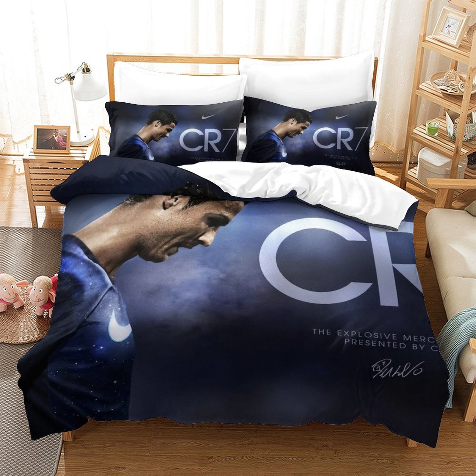 2024 NEW CR7 Cristiano Ronaldo Bedding Set Pattern Quilt Duvet Cover