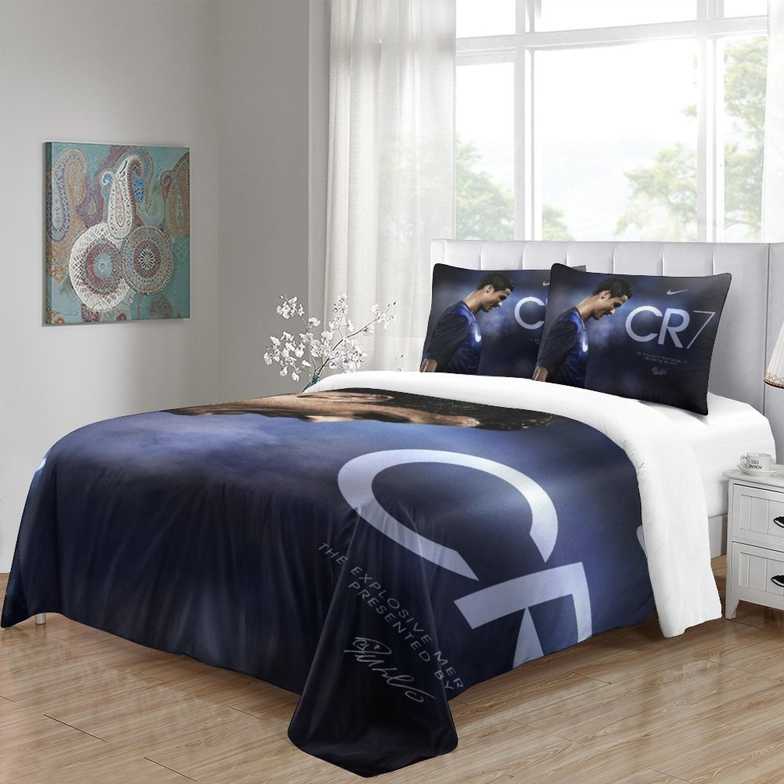 2024 NEW CR7 Cristiano Ronaldo Bedding Set Pattern Quilt Duvet Cover