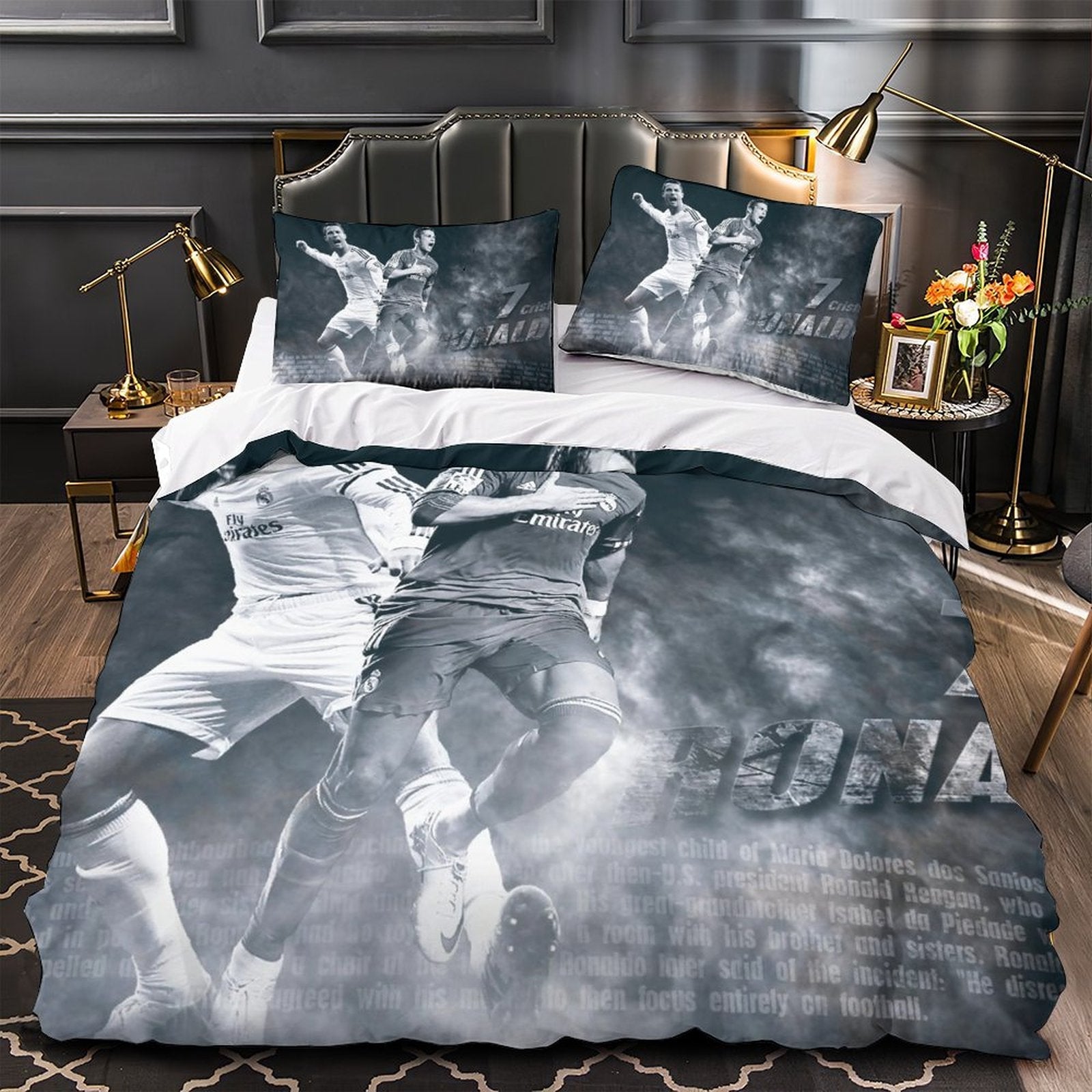 2024 NEW CR7 Cristiano Ronaldo Bedding Set Pattern Quilt Duvet Cover