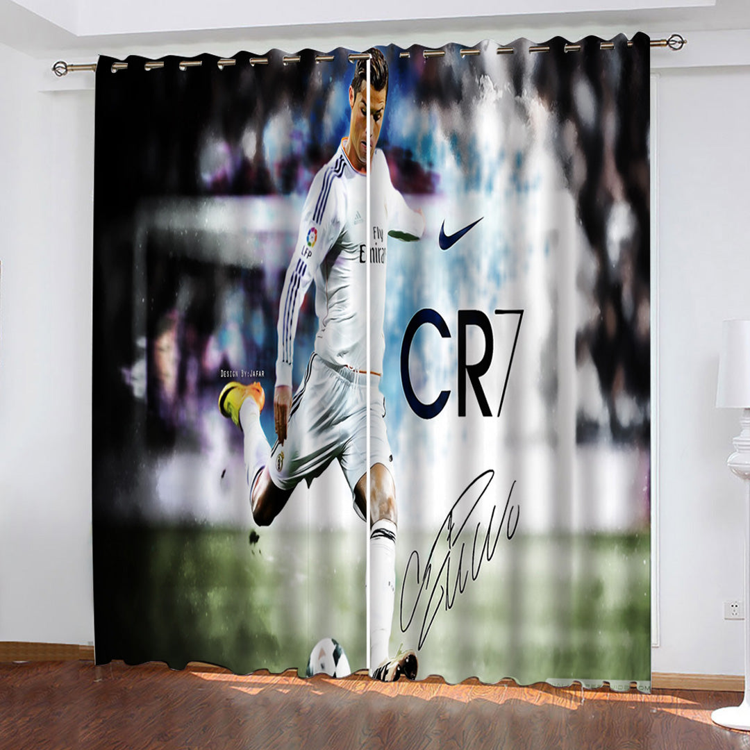 2024 NEW CR7 Pattern Curtains Blackout Window Drapes Room Decoration