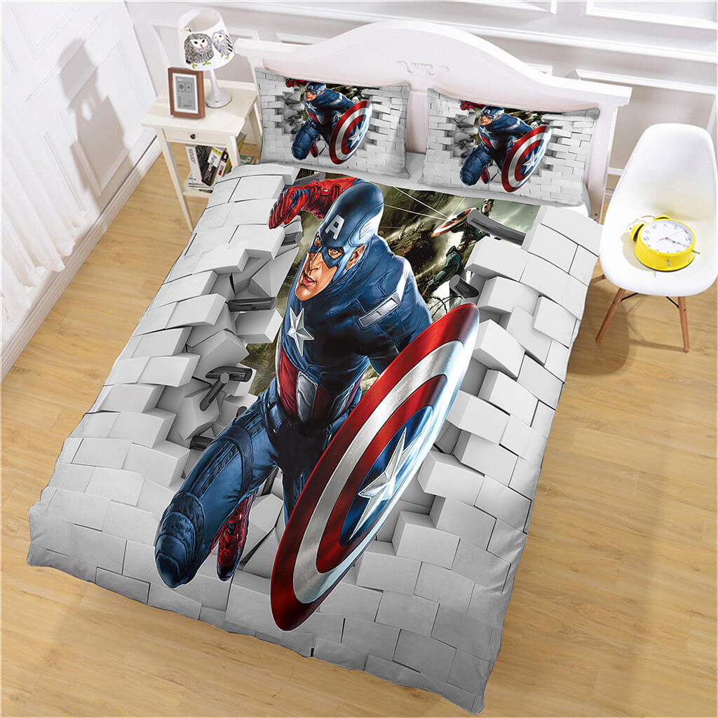 2024 NEW Captain America Bedding Set Quilt Cover Without Filler