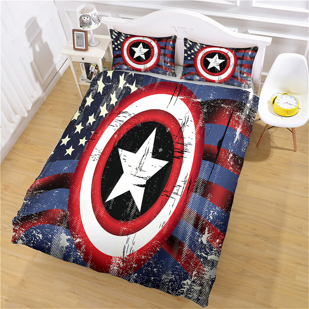 2024 NEW Captain America Bedding Set Quilt Cover Without Filler
