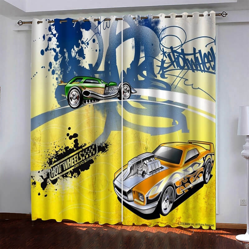 2024 NEW Car Model Hot Wheels Curtains Blackout Window Drapes