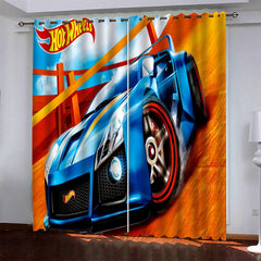 2024 NEW Car Model Hot Wheels Pattern Curtains Blackout Window Drapes