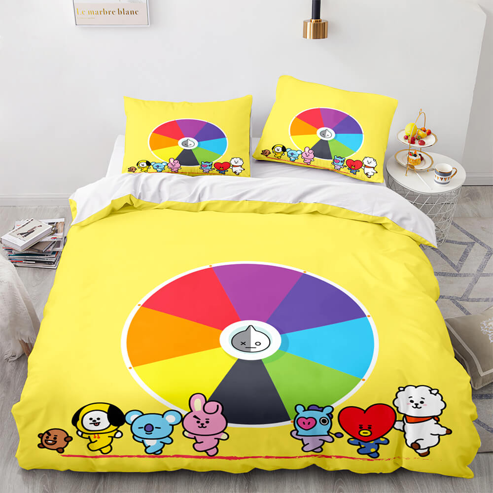 2024 NEW Cartoon BT21 BTS Bedding Set Quilt Duvet Cover Bedding Sets