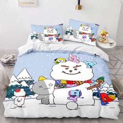 2024 NEW Cartoon BT21 BTS Butter Bedding Set Quilt Duvet Cover Bedding Sets