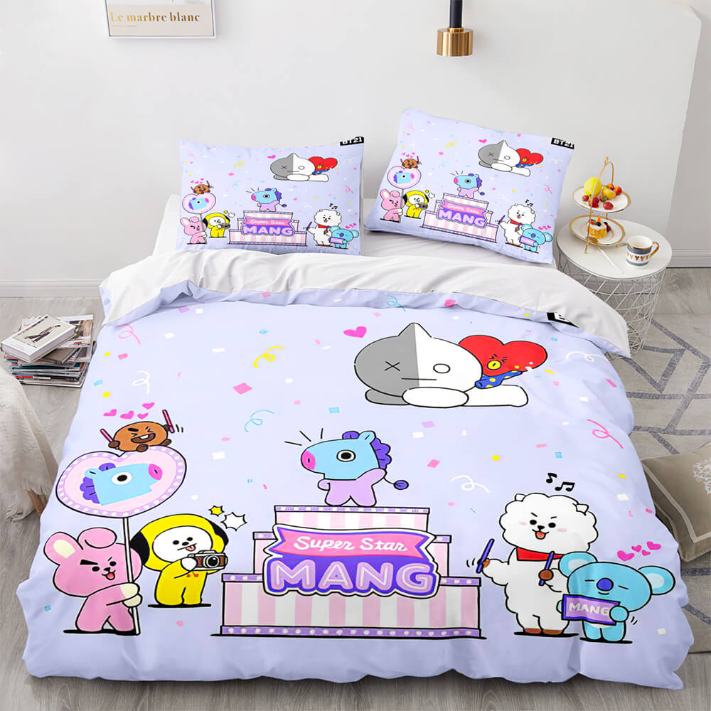 2024 NEW Cartoon BT21 BTS Butter Bedding Set Quilt Duvet Cover Bedding Sets