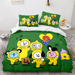 2024 NEW Cartoon BT21 BTS Butter Bedding Set Quilt Duvet Cover Bedding Sets