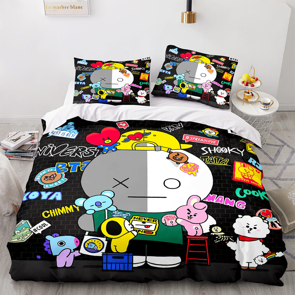 2024 NEW Cartoon BT21 BTS Butter Bedding Set Quilt Duvet Cover Bedding Sets