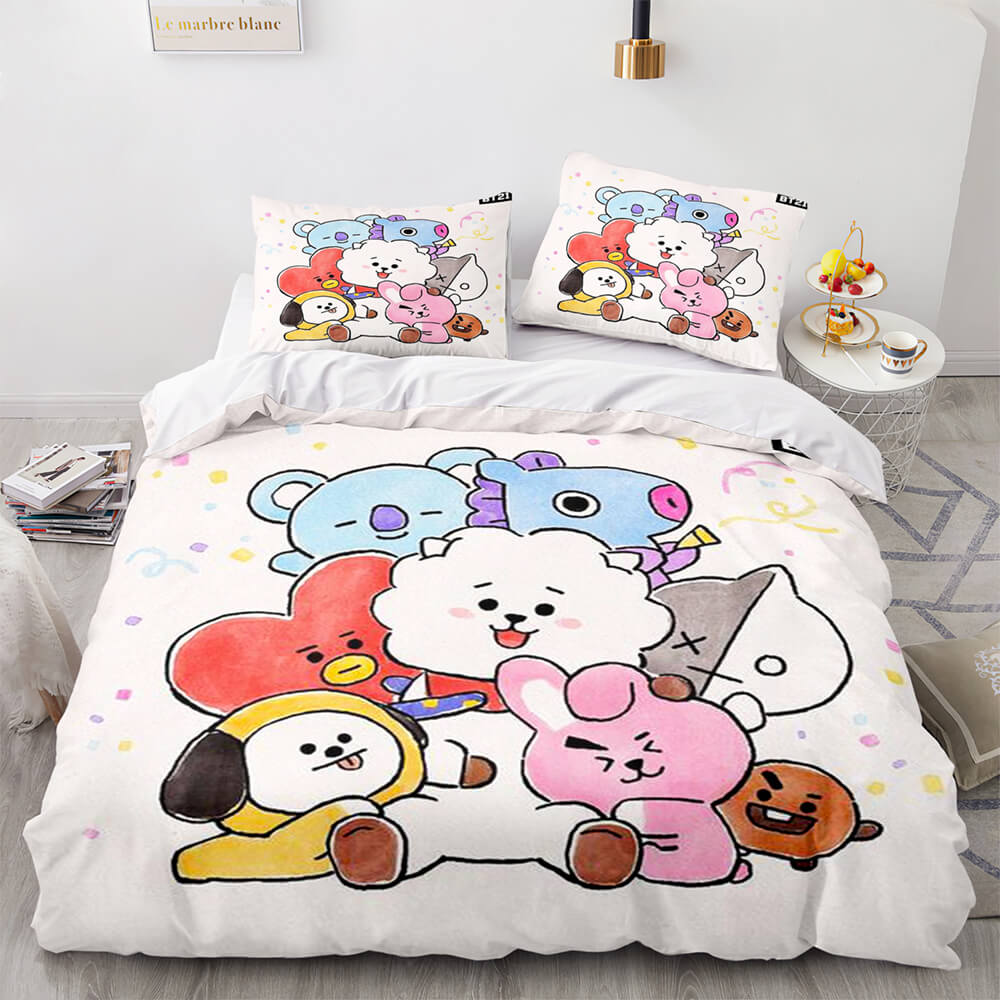 2024 NEW Cartoon BT21 BTS Butter Bedding Set Quilt Duvet Cover Bedding Sets