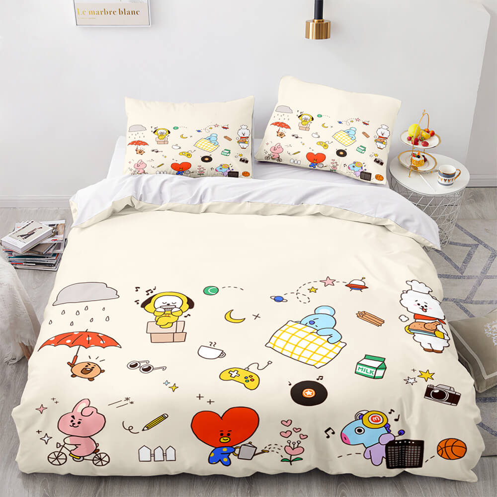 2024 NEW Cartoon BT21 BTS Butter Bedding Set Quilt Duvet Covers Bedding Sets