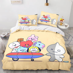 2024 NEW Cartoon BT21 BTS Butter Bedding Set Quilt Duvet Covers Bedding Sets