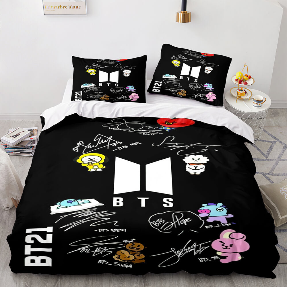 2024 NEW Cartoon BT21 BTS Butter Bedding Set Quilt Duvet Covers Bedding Sets