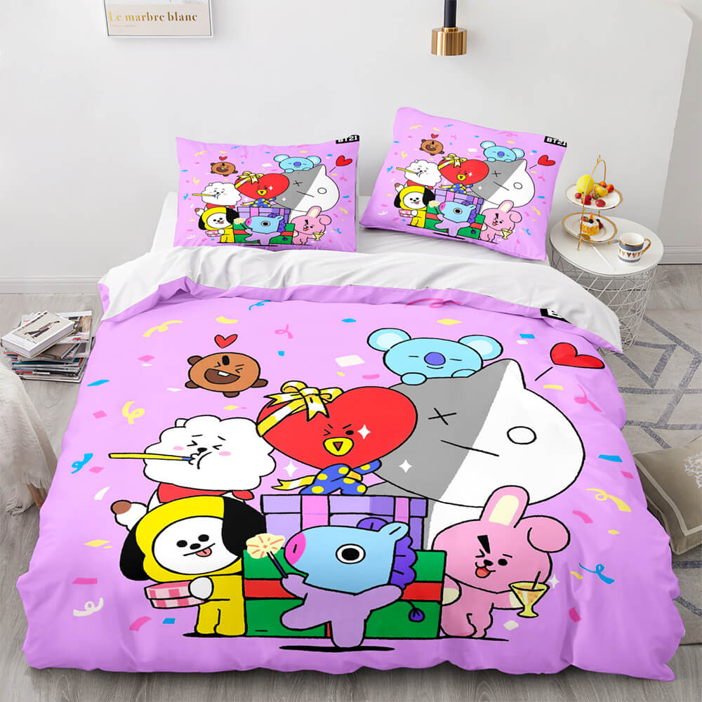 2024 NEW Cartoon BT21 BTS Butter Bedding Set Quilt Duvet Covers Bedding Sets