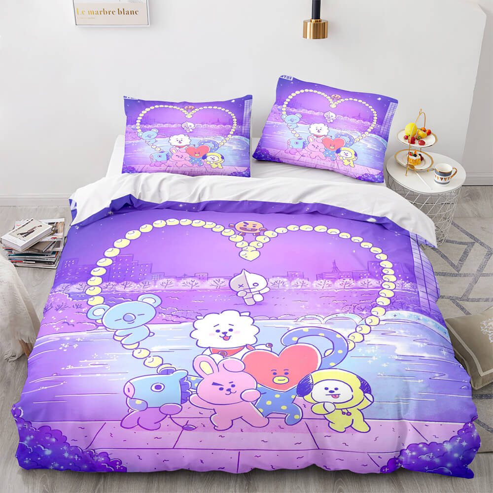 2024 NEW Cartoon BT21 BTS Butter Bedding Set Quilt Duvet Covers Bedding Sets