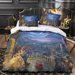 2024 NEW Cartoon Beauty and the Beast Bedding Set Quilt Duvet Cover Without Filler