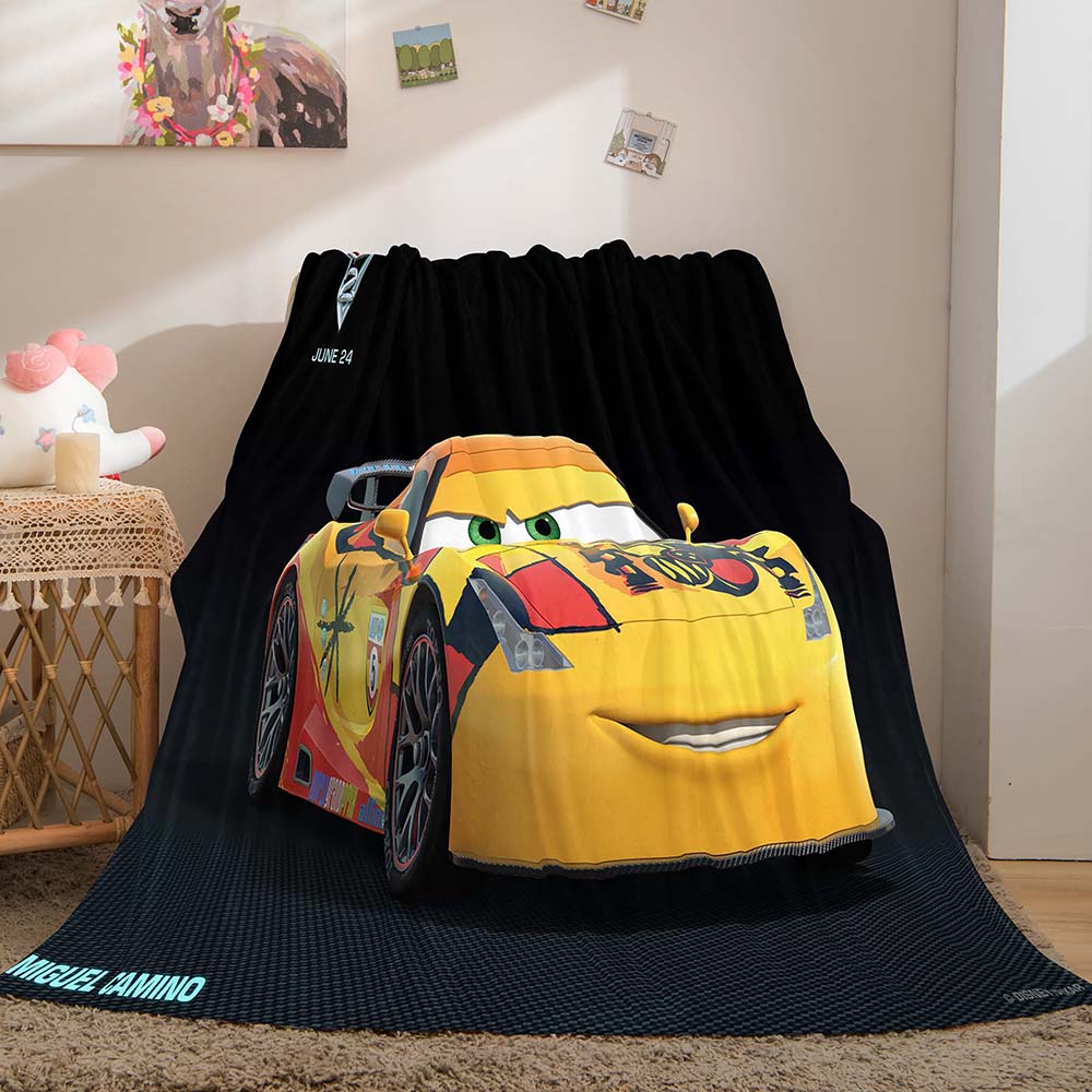 2024 NEW Cartoon Cars Blanket Flannel Throw Room Decoration