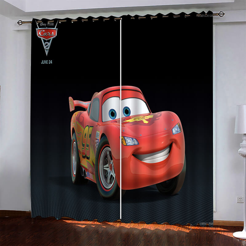 2024 NEW Cartoon Cars Pattern Curtains Pattern Blackout Window Drapes