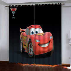 2024 NEW Cartoon Cars Pattern Curtains Pattern Blackout Window Drapes