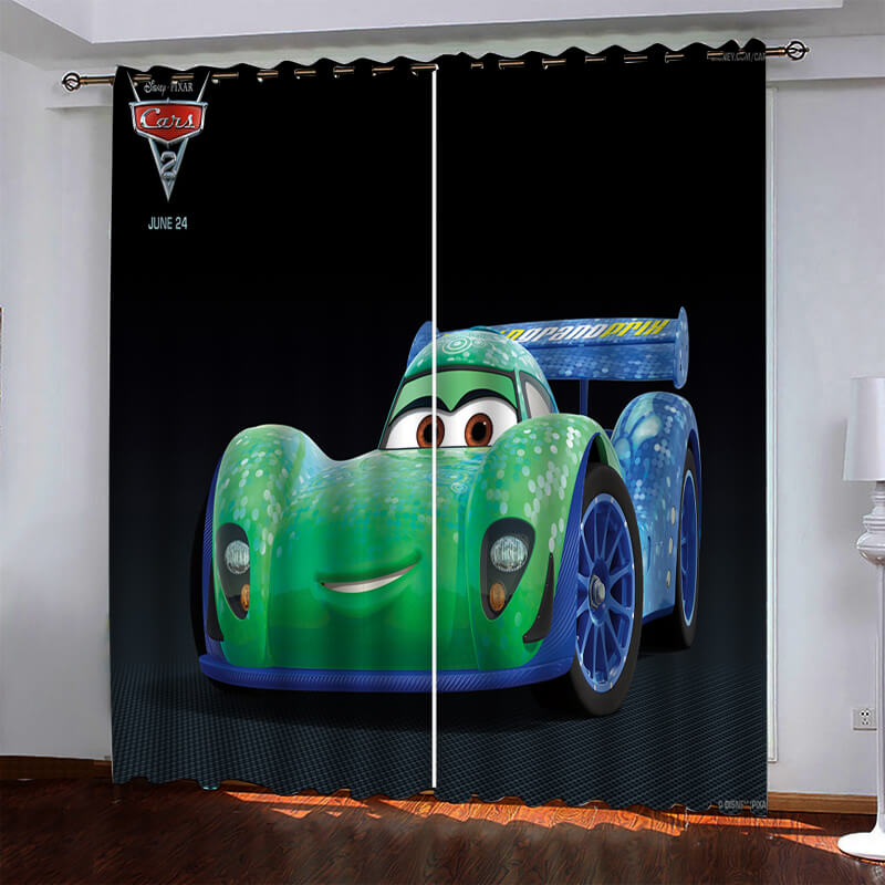 2024 NEW Cartoon Cars Pattern Curtains Pattern Blackout Window Drapes