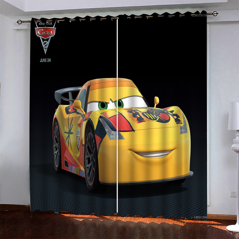 2024 NEW Cartoon Cars Pattern Curtains Pattern Blackout Window Drapes