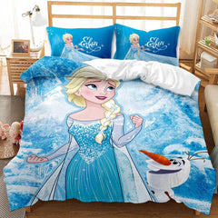 2024 NEW Cartoon Frozen Elsa Anna Bedding Set Quilt Cover Without Filler