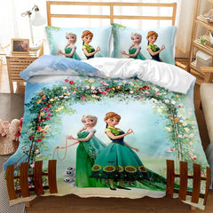 2024 NEW Cartoon Frozen Elsa Anna Bedding Set Quilt Cover Without Filler